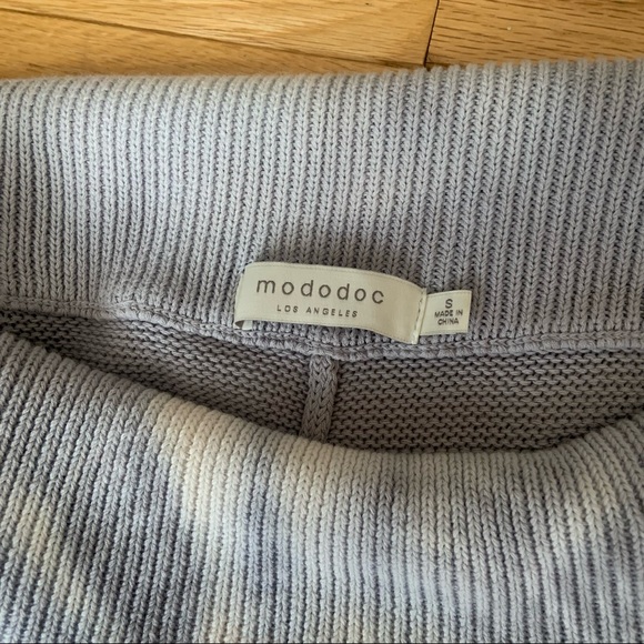 Mododoc Los Angeles Tie Dye Flare Bell Bottomed Ribbed Knit Sweatpants - Picture 2 of 3